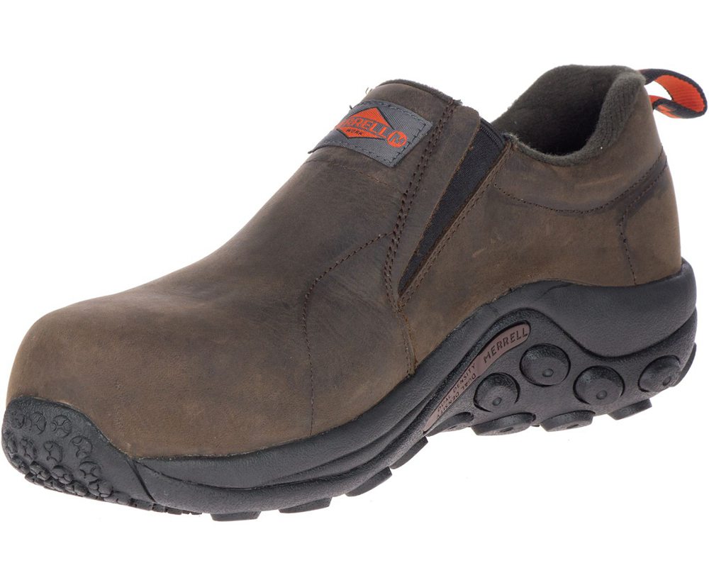 Slip On Homem - Merrell Jungle Moc Couro Comp Toe Sd - Marrom - BOJ479613